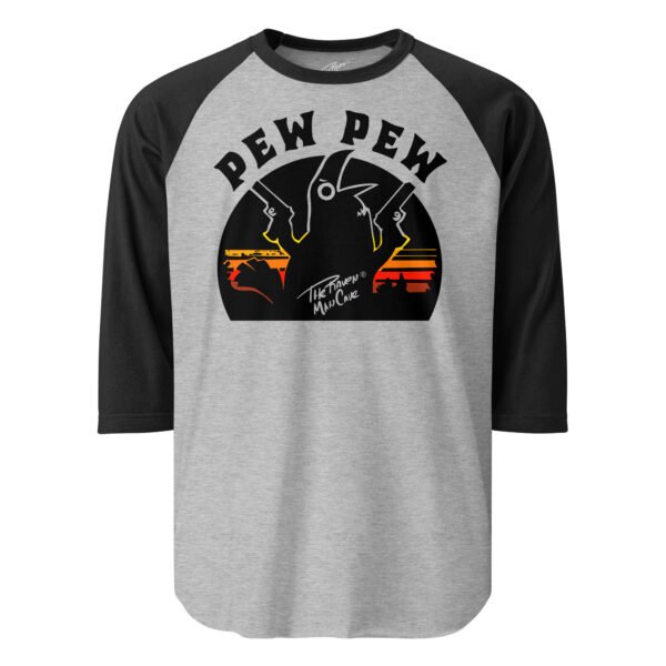 Camiseta con manga raglán tres cuartos modelo Pew Pew